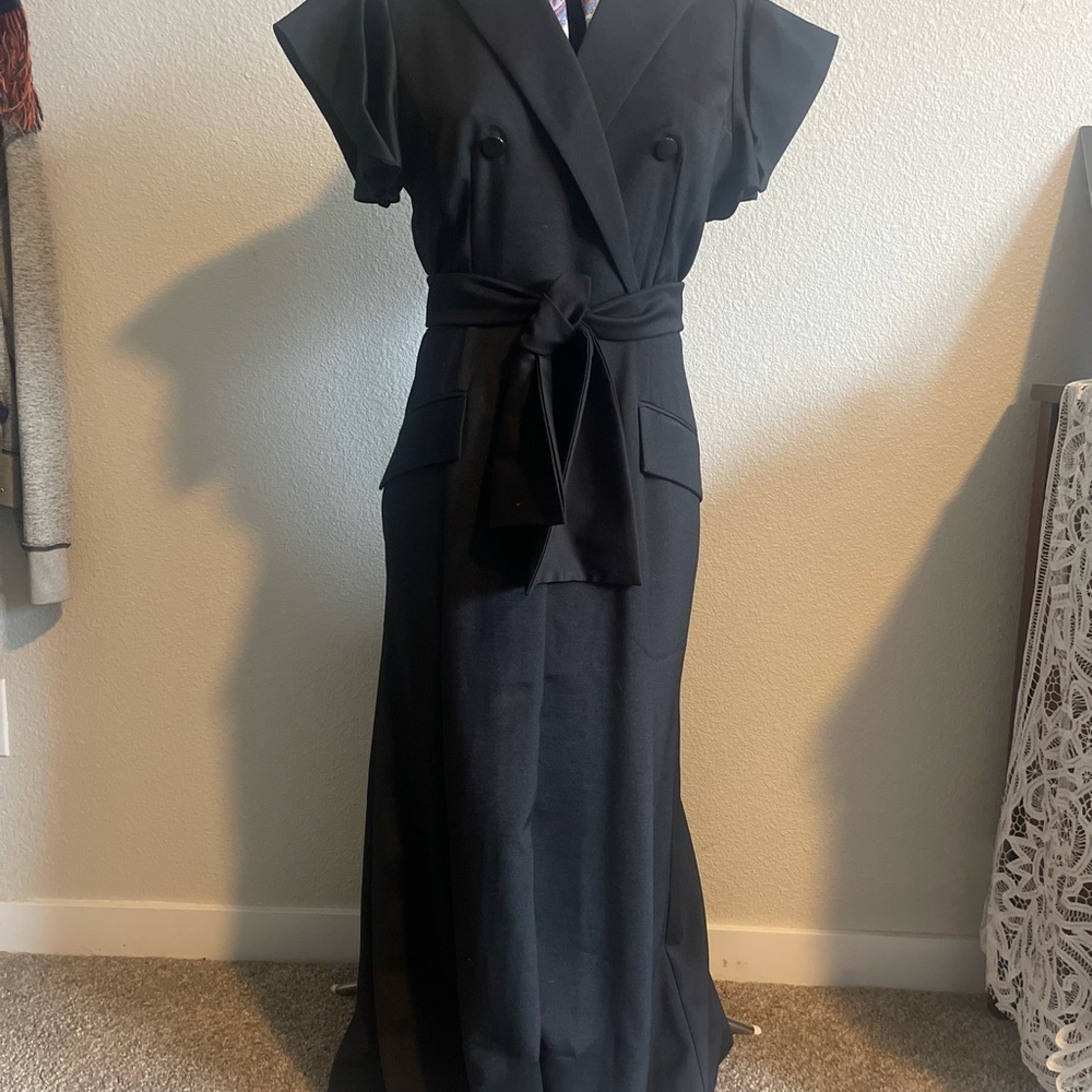 Darling midi fitted black dress net